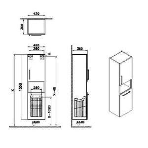 Colonna pensile bassa Root Flat blu scuro opaco - Vitra 2