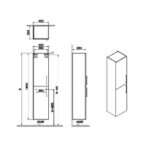 Colonna pensile alta Root Flat grigio roccia opaco - Vitra 2