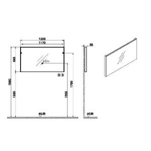 Specchio Illuminato Core Flat 121x6x70 cm - Vitra 2
