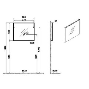 Specchio Illuminato Core Flat 82x6x70 cm - Vitra 2