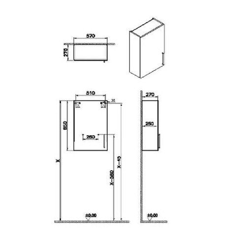 Pensile basso Compact Root Flat bianco lucido - Vitra