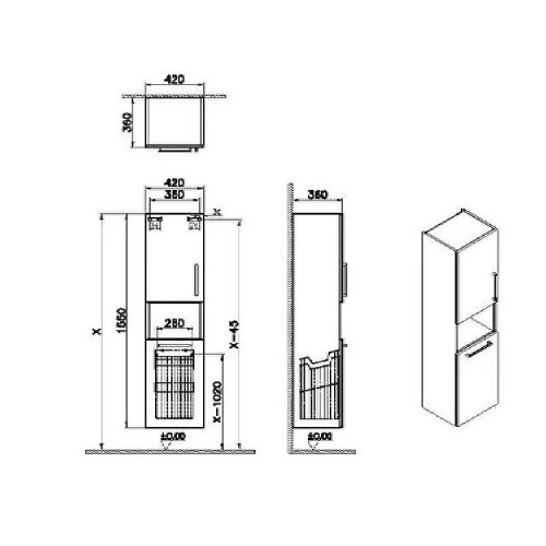 Colonna pensile bassa Root Flat bianco lucido - Vitra