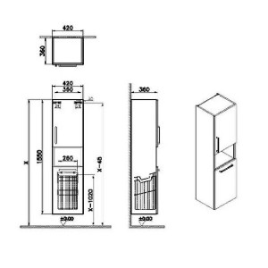 Colonna pensile bassa Root Flat noce - Vitra 2