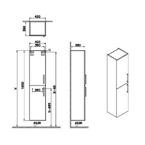 Colonna pensile alta Root Flat noce - Vitra 2