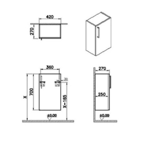 Pensile basso Compact Root Flat noce - Vitra