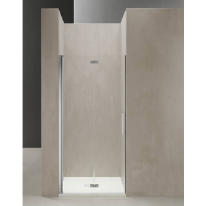 Porta a soffietto 87,5x89.5x200 cm Mindy cromo trasparente - TDA