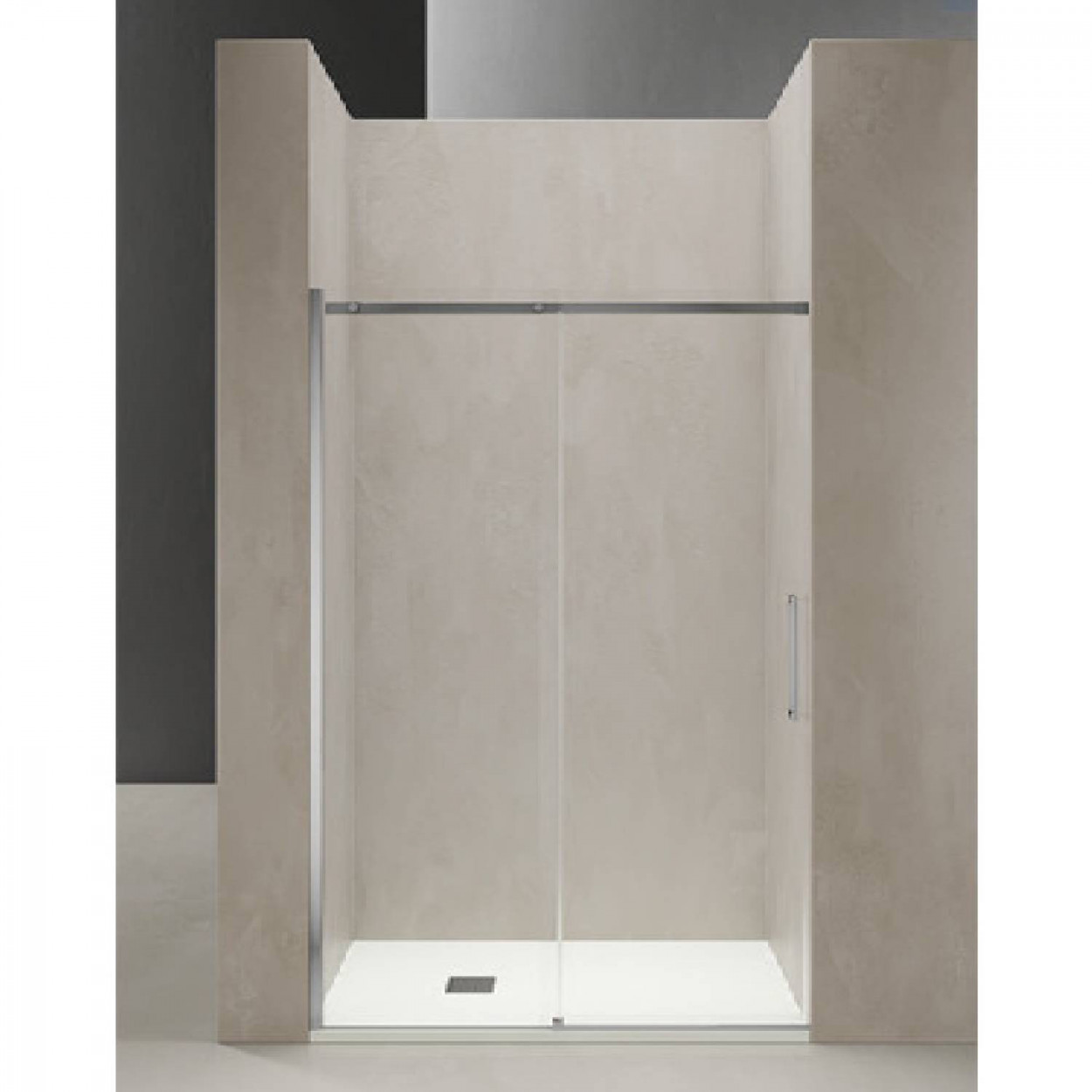 Porta scorrevole 115x119x200 cm Gaia cromo trasparente - TDA