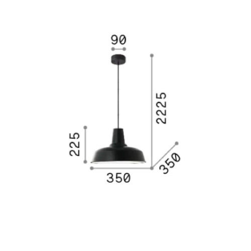 Lampada a sospensione Moby Ø 35 cm nero - Ideal Lux
