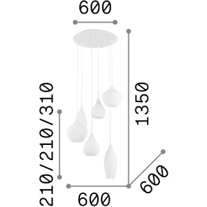 Lampada a sospensione Soft 60 cm bianco - Ideal Lux 2