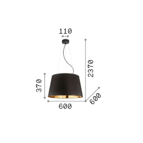 Lampada a sospensione Nordik 60 cm nero -Ideal Lux