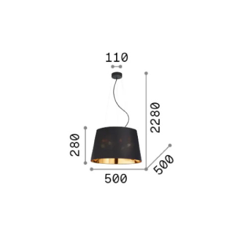 Lampada a sospensione Nordik 50 cm nero - Ideal Lux