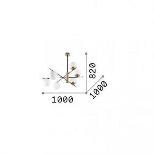 Lampada da soffitto Gourmet 100 cm nero e ottone satinato - Ideal Lux