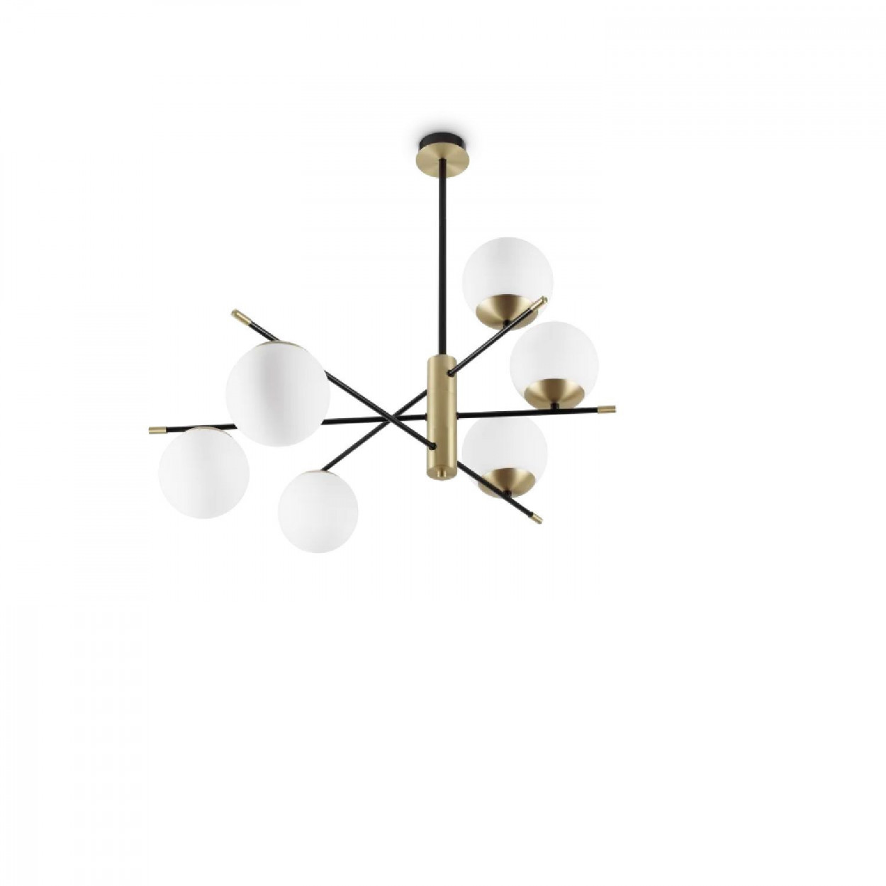 Lampada da soffitto Gourmet 100 cm nero e ottone satinato - Ideal Lux