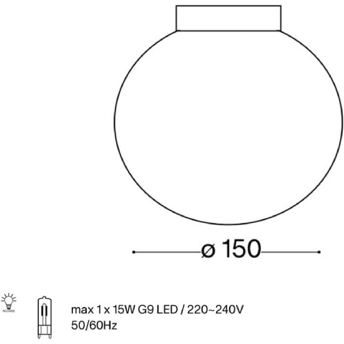 Lampada da parete Mapa Ø 15 bianco - Ideal Lux