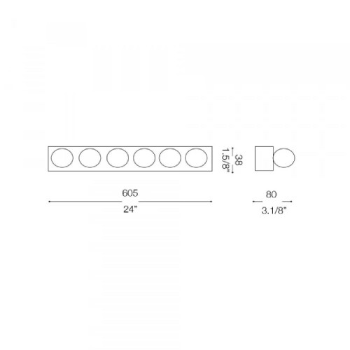 Lampada da parete Privè 60,5 cm nero - Ideal Lux