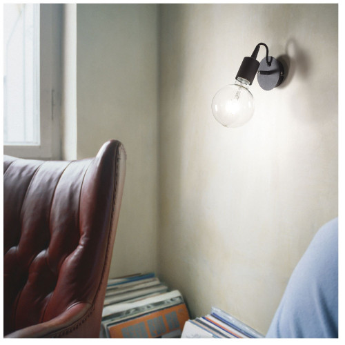 Lampada da parete Edison nero - Ideal Lux