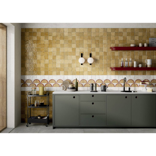 Small Ocher Diagonal Trend 10x10 cm - La Fabbrica Ava