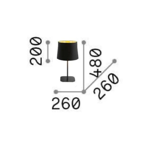 Lampada da tavolo Nordik 48 cm nero - Ideal Lux