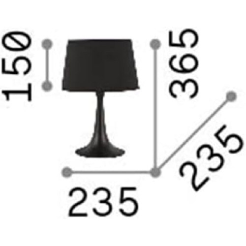 Lampada da tavolo London 36,5 cm nero - Ideal Lux