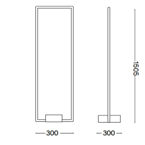 Lampada da terra Frame 150 cm nero opaco - Ideal Lux