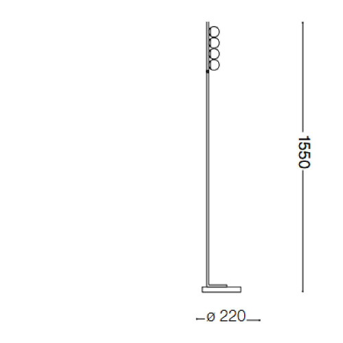Lampada da terra Ping Pong 155 cm nero - Ideal Lux