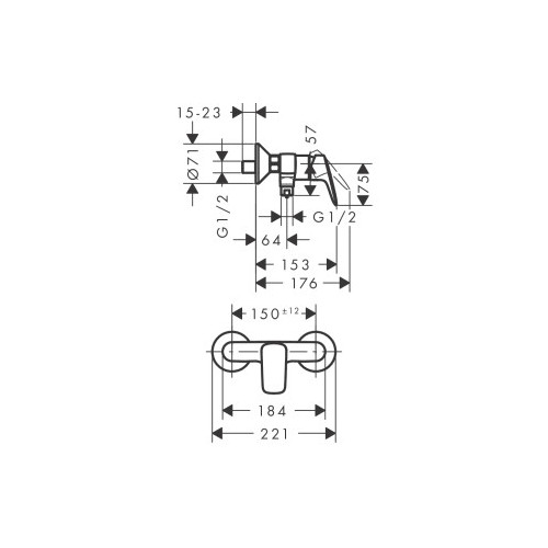 Miscelatore Monocomando Esterno Doccia Logis Cromo - Hansgrohe
