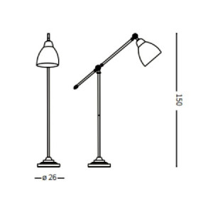 Lampada da terra Newton 150 cm nickel satinato - Ideal Lux 2