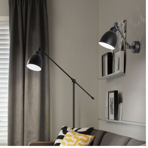 Lampada da terra Newton 150 cm nero opaco - Ideal Lux