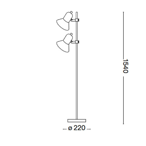 Lampada da terra Polly 154 cm nero - Ideal Lux