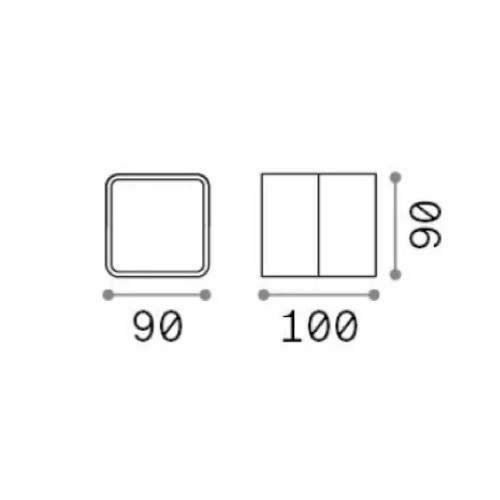 Lampada da parete Omega Square 9x9 cm antracite - Ideal Lux
