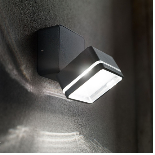 Lampada da parete Omega Square 9x9 cm antracite - Ideal Lux