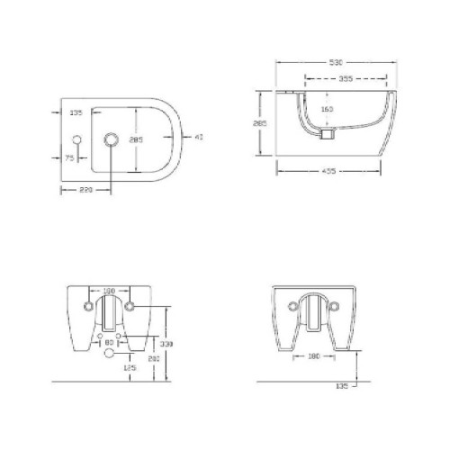 Bidet sospeso Faster 37x53 cm bianco lucido - Hidra